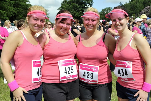 from left, Charlotte Meadows, Jennifer Rilley, Beverley Pennington and Helen Sumner. RACE FOR LIFE 2009 at Haigh Hall, Wigan.