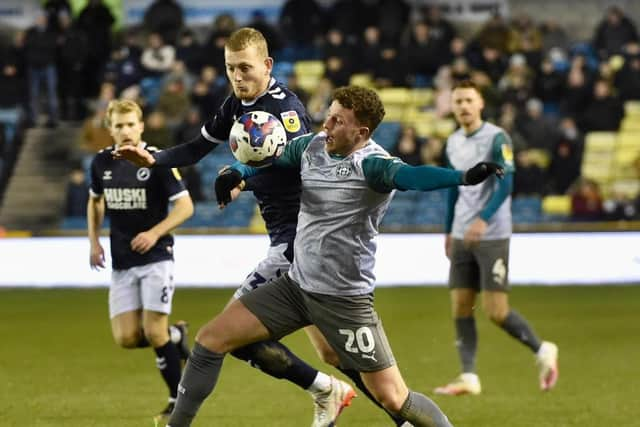 Nathan Broadhead in action at Millwall