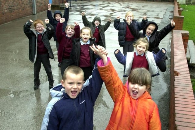 Pupils at Low Hall Primary School, Platt Bridge.