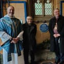 Dignitaries at the parish church unveiling of the Ernest Bullock plaque