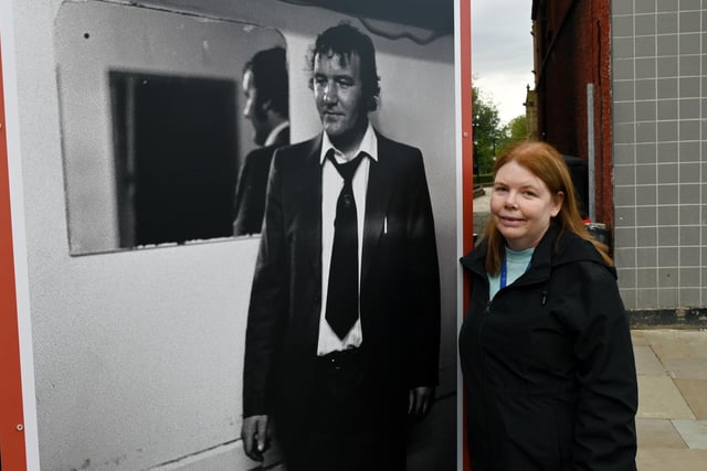 Angela Pennington was shocked to walk up Standishgate and see a photograph of her late dad, Harry Green, part of the exhibition.
