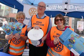 Wigan Rotary Club's Freda Neacy, Pierre Steele and Eunice Smethurst