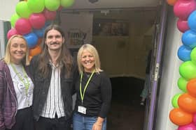 Lathums drummer Ryan Durrans opening the new family hub in Hindley