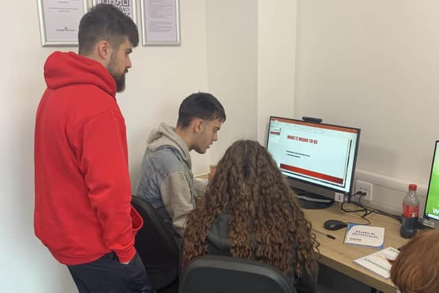 Young People on Wigan Youth Zones Employability Course based at Leigh Youth Hub