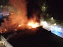 Nine fire engines along with two aerial ladder platforms attended a commercial building fire in Bluebell Way at around 1am on Friday (April 7).