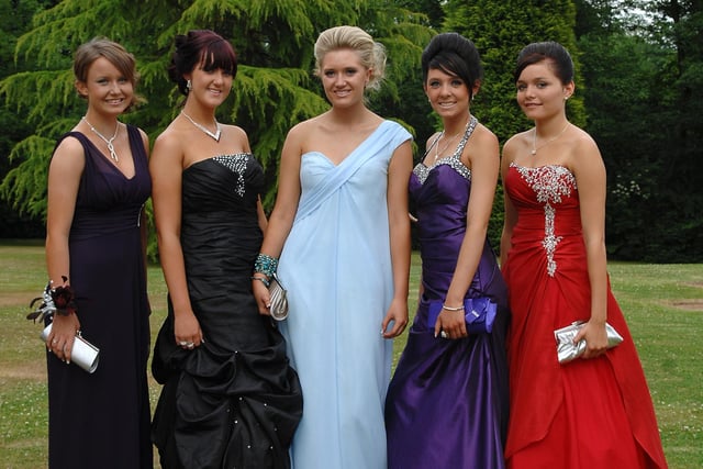 Shevington High School Leavers Ball - from left, Michelle McHale, Ashley Robinson, Charlotte Cooper, Chloe Clark and Beth Grisedale