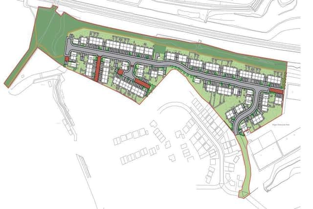 A blueprint for the proposed 106-home development on Seaman's Way, Ince