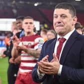 Wigan Warriors head coach Matt Peet applauds the fans at Old Trafford