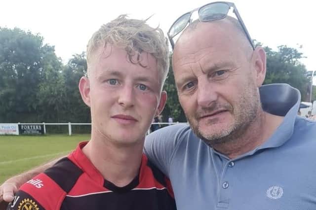 Ben Woods with his father, Mick