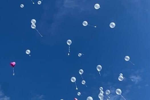 Balloons released at Hailey's funeral