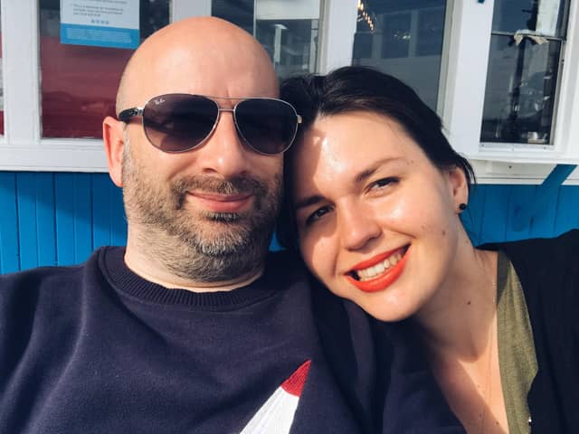Maria Romanenko with her partner Jez Meyers