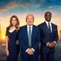 Lord Sugar with fellow judges Baroness Karren Brady and Tim Campbell  (Image: BBC/Naked/Ray Burmiston)