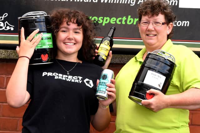 Molly Stephenson and mum Gill Stephenson at Prospect Brewery carrying out home deliveries during lockdown