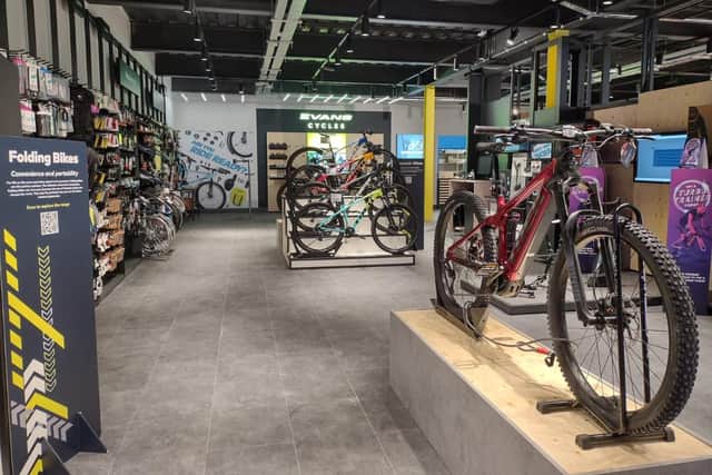 Interior of the new Evans Cycles store