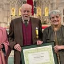 Tom Walsh was given the Benemerenti Award during a service at St Patrick's Church in Scholes