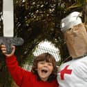 Ben, five, with St George
