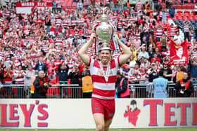 Scott Taylor celebrates with the 2013 Challenge Cup at Wembley