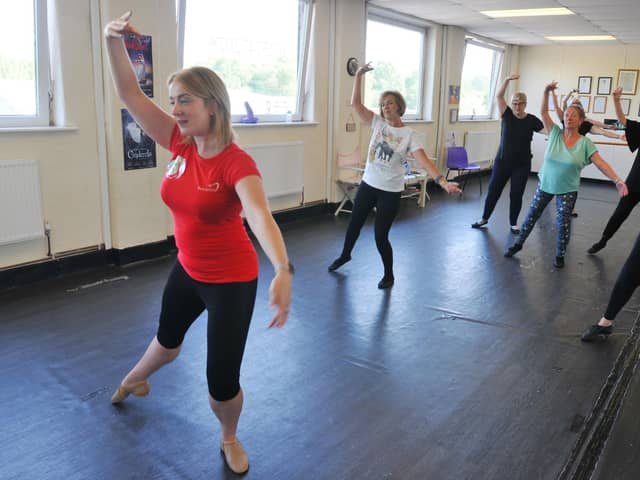 The Silver Swans ballet class for over 55's, run by Kerry DeVine at Dancesteps, Standish, pictured in 2018