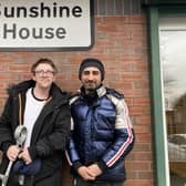Mo Ahmed and William Elvin outside Sunshine House in Scholes