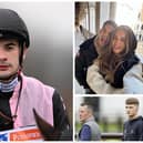 Jockey Stefano Cherchi has died following a recent fall in Australia. (Inset top right: with girlfriend Brittany Fallon. Inset bottom right: Brittany's dad Kieran and her brother Cieren)