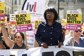 Labour MP Diane Abbott attends a Stand Up to Racism rally outside Downing Street. Picture: Hollie Adams/Getty