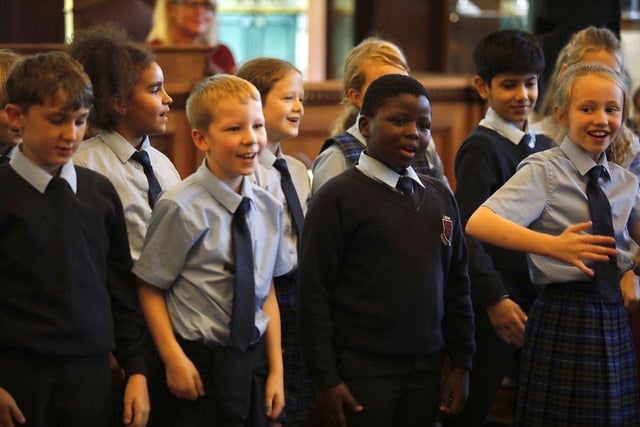 Guests were treated to a special performance by a choir of children from Leigh’s Sacred Heart Catholic Primary School.