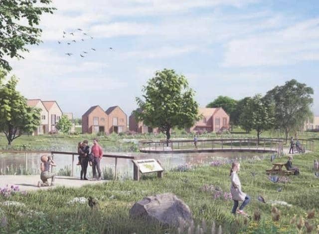 An artist's impression of part of the Mosley Common scheme