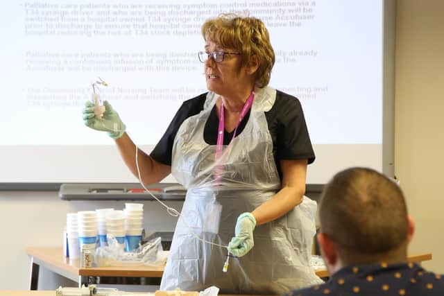 Amanda Isherwood delivers syringe driver training