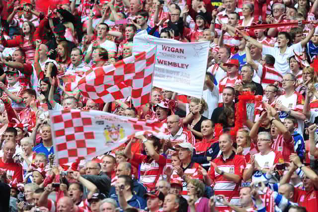 Wigan fans at Wembley for the 2011 Challenge Cup final