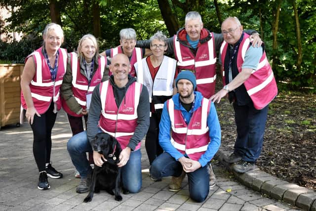 A team of volunteers wearing high-vis jackets ensure the event runs smoothly
