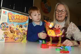 Reception pupils at Marus Bridge Primary School, Wigan, invited grandparents into their school who were encouraged to bring a toy, game or something they used to play with when they were young, for an enrichment afternoon Toys Through Time.