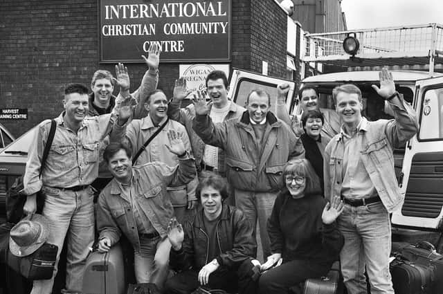 Members of the International Christian Community Centre, Wigan, ready to set off on a mercy mission to rebuild and restructure a rundown orphanage in the Philippines on Tuesday 11th of January 1994.