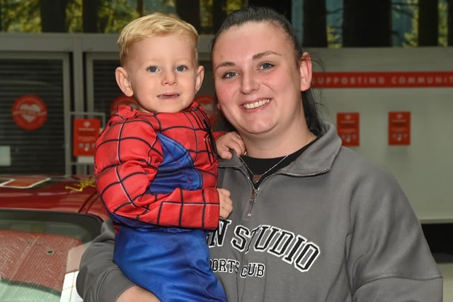 Children dress up to meet their favourite superheroes as Marvel and DC characters visit shoppers in Wigan, part of the summer holiday fun events at the Grand Arcade Shopping Centre, Wigan.