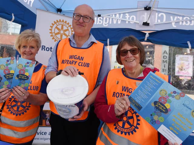 Wigan Rotary Club Freda Neacy, Pierre Steele and Eunice Smethurst at last year's event