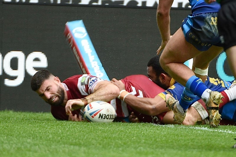 Abbas Miski scored Wigan's second try of the game.