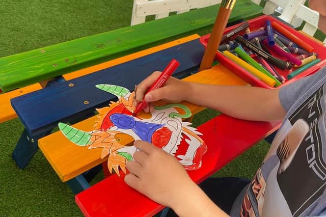 Children can make masks on Mondays at Spinning Gate shopping centre in Leigh