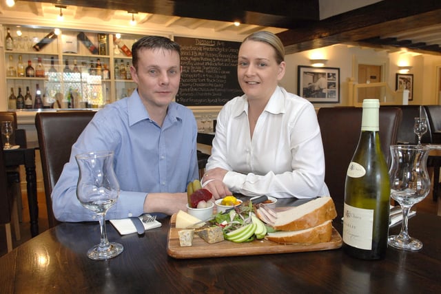 Michael and Caroline Gray, landlord and landlady of The Dicconson Arms, at Dangerous Corner, Appley Bridge, which is through to the regional final of Marston's Food Pub of Year 2010.