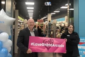 Mike Matthews Grand Arcade Centre Manager with Savers Manager Alison Draper