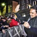 Former Pop Idol star Gareth Gates entertains the crowd