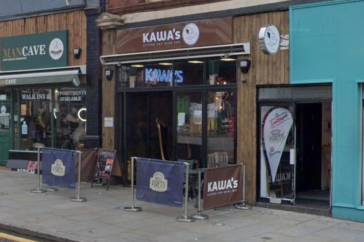 Kawa's Coffee & Wine Bar on Wallgate, Wigan, has a rating of 4.7 out of 5 from 61 Google reviews