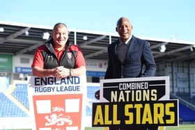 England's Shaun Wane with All Stars coach Ellery Hanley