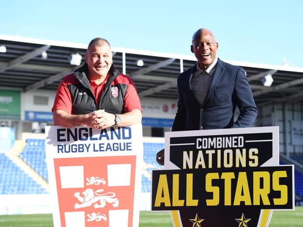 England's Shaun Wane with All Stars coach Ellery Hanley