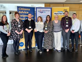 Representatives of Citizens Advice, Age UK and Wigan Council at a pop-up event to make sure people are getting financial help