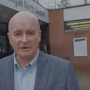 RMT General Secretary Mick Lynch in Wigan last month to address a public meeting about planned ticket office closures