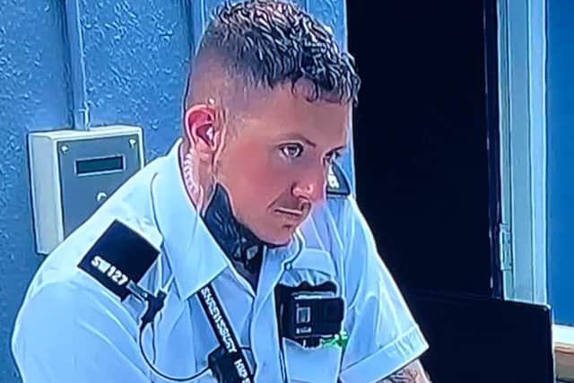 Jax Feeley on duty in Banged Up