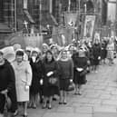 The Wigan Mothers Union annual walk at Wigan parish church in 1967.