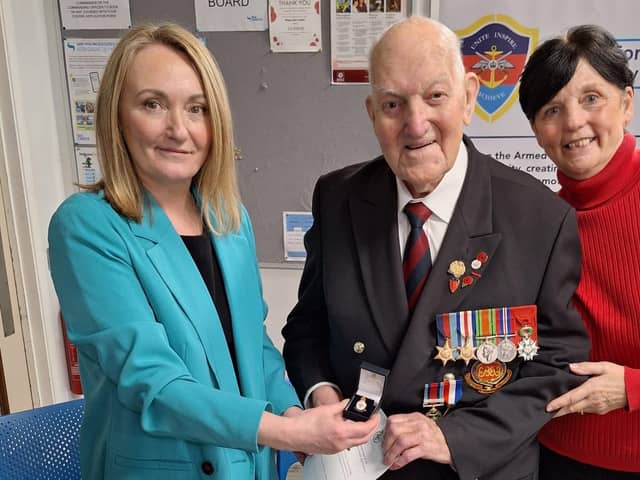 Left to right: Jo Platt, Eric Radcliffe and his daughter Yvonne Brownrigg