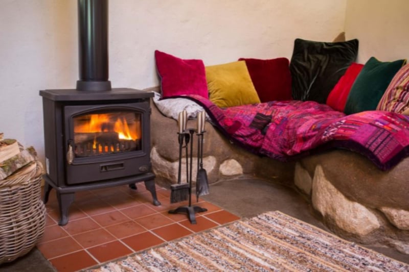 A wood burner keeps things cosy.