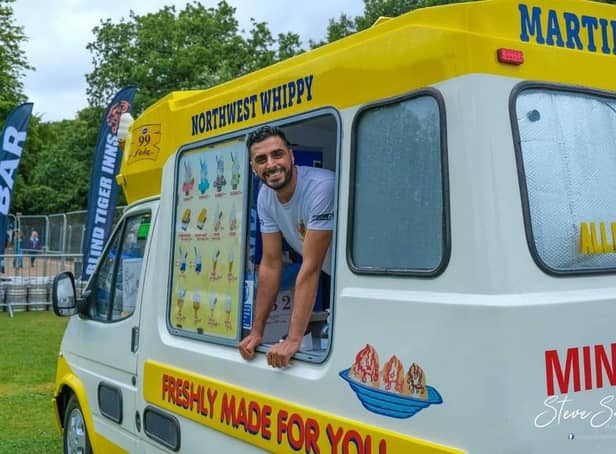 Raheim Iqbal, who operates as an ice-cream vendor in the North of Wigan has bee nnominated for two awards by the Ice Cream Alliance.