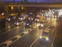 There is queuing traffic and two lanes closed due to an accident on the M6 at Thelwall Viaduct near Warrington this morning (Monday, January 16)